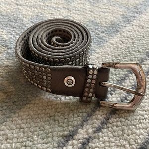 Studded suede belt